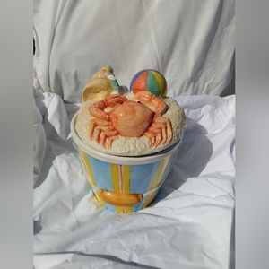 Ceramic Sand bucket cookie jar